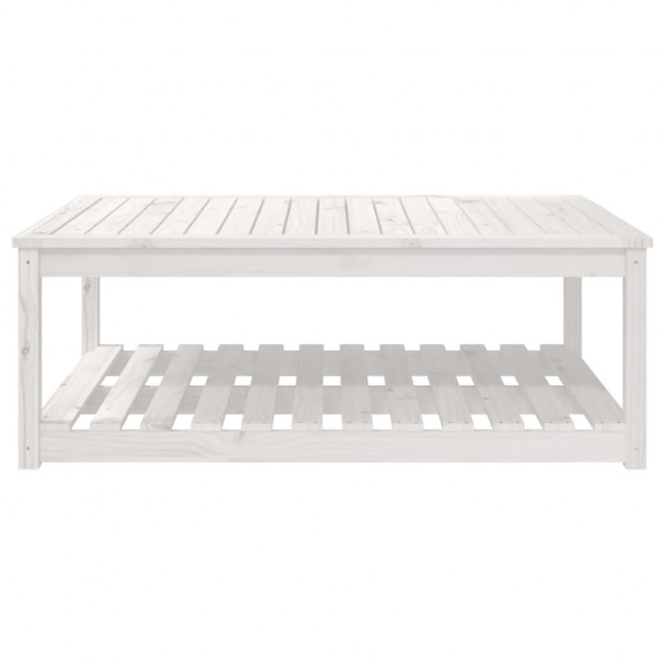 Mesa de jardín madera maciza pino blanco 121x82.5x45 cm M 5