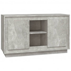 Aparador de madera contrachapada gris hormigón 102x35x60 cm H