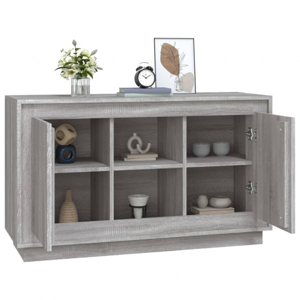 Aparador de madera contrachapada gris Sonoma 102x35x60 cm M 4