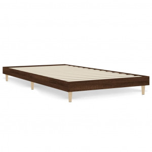 Estructura de cama madera contrachapada marrón roble 100x200 cm H