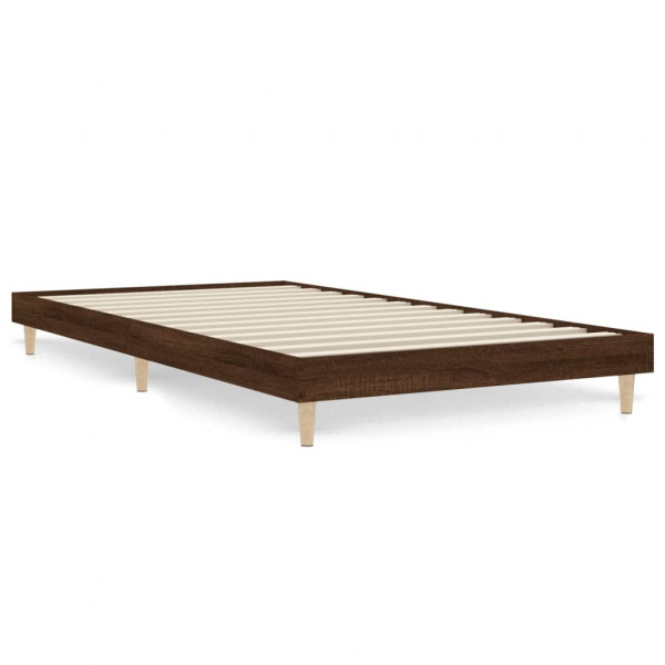Estructura de cama madera contrachapada marrón roble 100x200 cm M 2