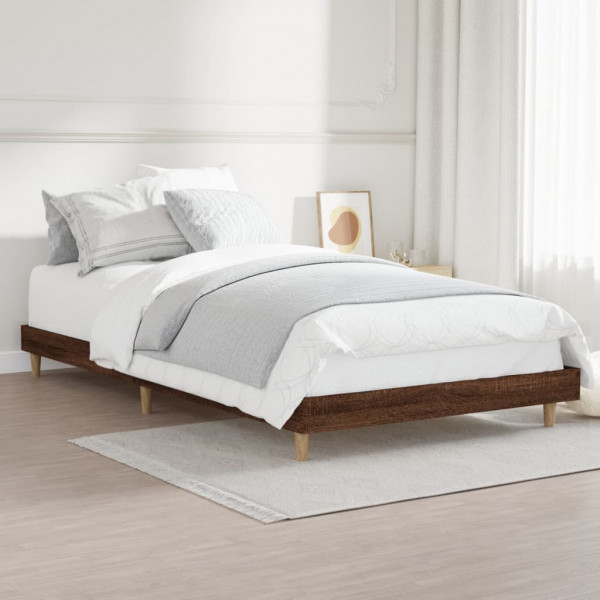 Estructura de cama madera contrachapada marrón roble 100x200 cm M 4