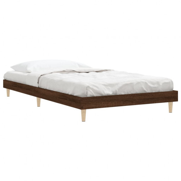 Estructura de cama madera contrachapada marrón roble 100x200 cm M 5