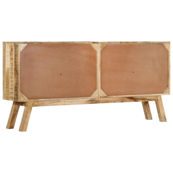 Aparador de madera maciza de mango marrón y negro 160x30x76 cm M 5