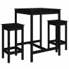 3 pcs conjunto de bar para jardim pinho maciço preto 2