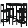 5 pcs conjunto de bar para jardim pinho maciço preto 2