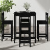 Set de mesa y taburetes altos jardín 5 piezas madera pino negro 3