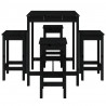 Set de mesa y taburetes altos jardín 5 piezas madera pino negro 5