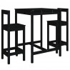 3 pcs conjunto de bar para jardim pinho maciço preto 2