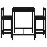 Set de mesa y taburetes altos jardín 3 pzas madera pino negro 4