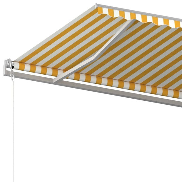 Toldo retráctil automático amarillo y blanco 500x350 cm M 5