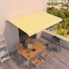 Toldo retrátil automático 500x350 cm amarelo e branco 2