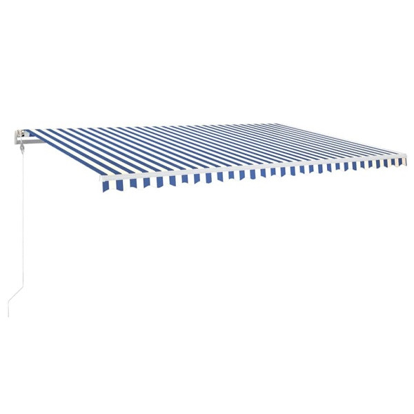 Toldo retráctil automático azul y blanco 500x350 cm D