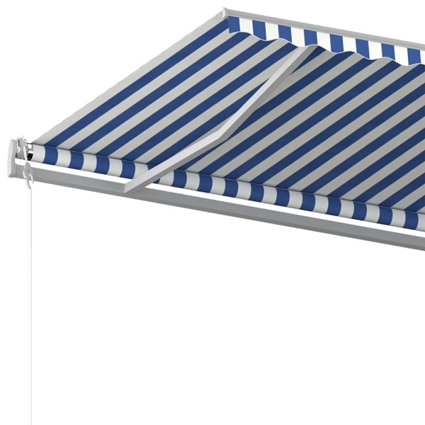 Toldo retráctil automático azul y blanco 500x350 cm M 5