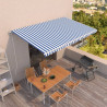 Toldo retrátil automático 500x350 cm azul e branco 2