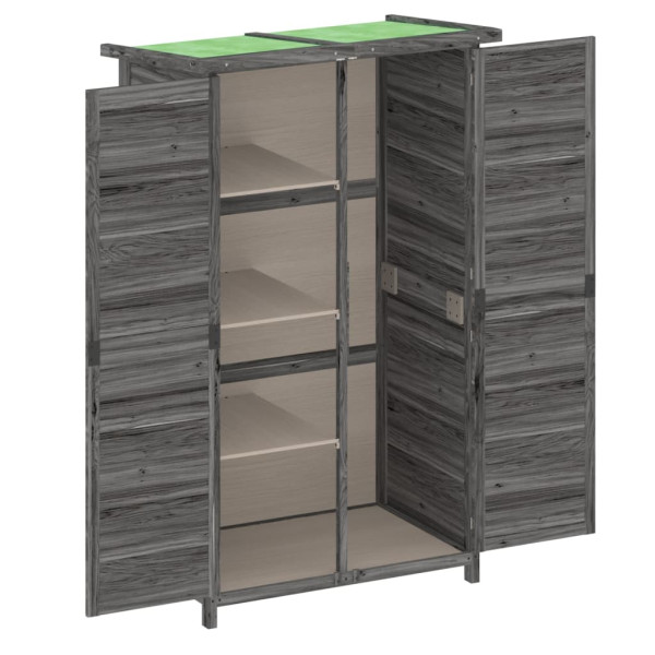 Cobertizo para herramientas jardín madera pino gris 83x57x140cm M 5