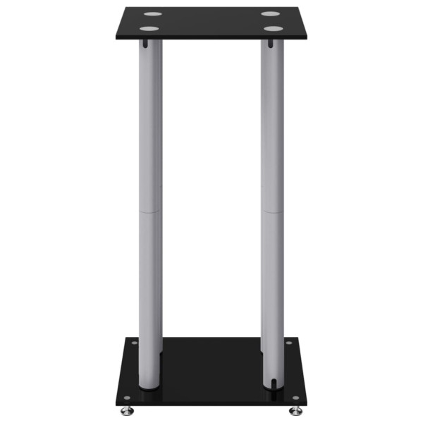 Soportes altavoces 2 uds vidrio templado plata negro 4 pilares M 5