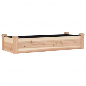 Jardinera arriate con forro madera maciza abeto 120x45x25 cm H