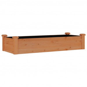 Jardinera arriate forro madera maciza abeto marrón 120x45x25 cm H