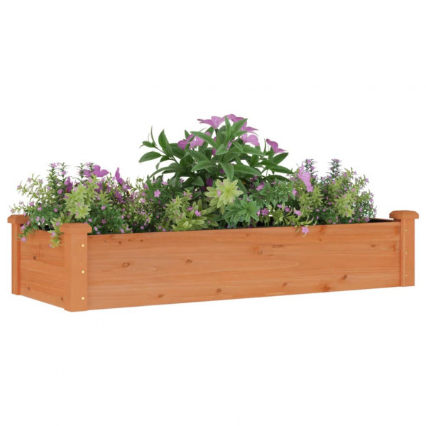 Jardinera arriate forro madera maciza abeto marrón 120x45x25 cm M 3