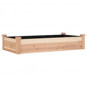 Jardinera arriate con forro madera maciza abeto 120x60x25 cm H