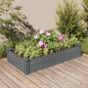 Jardinera arriate forro madera maciza abeto gris 120x60x25 cm 1