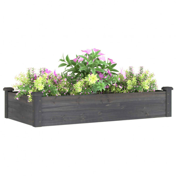 Jardinera arriate forro madera maciza abeto gris 120x60x25 cm M 3