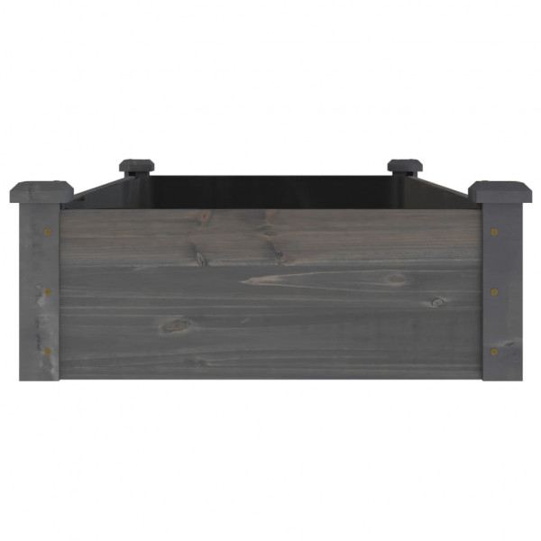 Canteiro elevado c/ forro 120x60x25 cm abeto maciço cinzento M 5