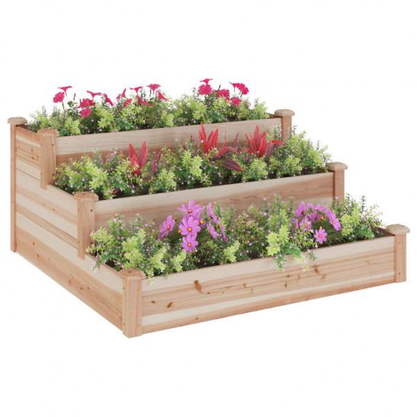 Jardinera arriate madera maciza abeto 120x120x56 cm M 3