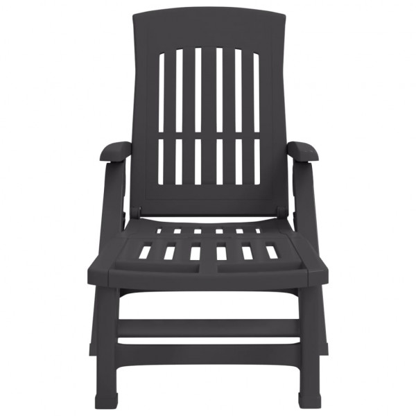 Espreguiçadeira dobrável com rodas PP antracite M 3