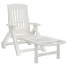 Tumbona plegable con ruedas PP blanco 2