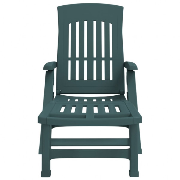 Tumbona plegable con ruedas PP verde M 3