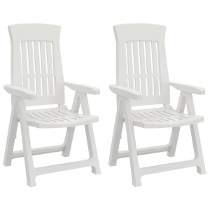Cadeiras de jardim reclináveis 2 pcs PP branco H