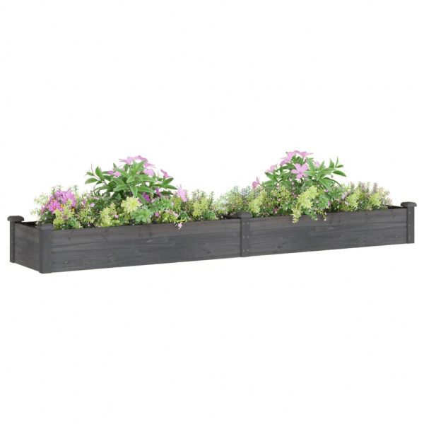 Jardinera arriate con forro madera abeto gris 240x45x25 cm M 3