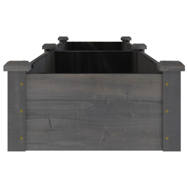 Canteiro elevado c/ forro 240x45x25 cm abeto maciço cinzento M 5