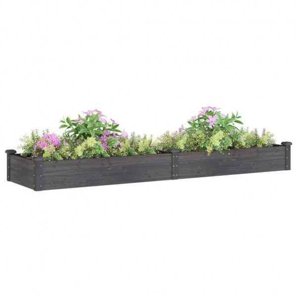 Jardinera arriate con forro madera abeto gris 240x60x25 cm M 3