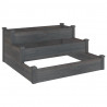 Jardinera arriate madera maciza de abeto gris 120x120x56 cm 2