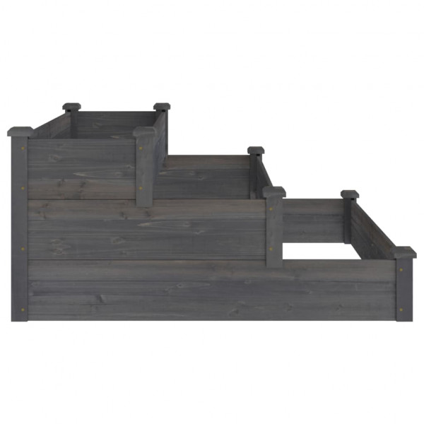 Jardinera arriate madera maciza de abeto gris 120x120x56 cm M 5