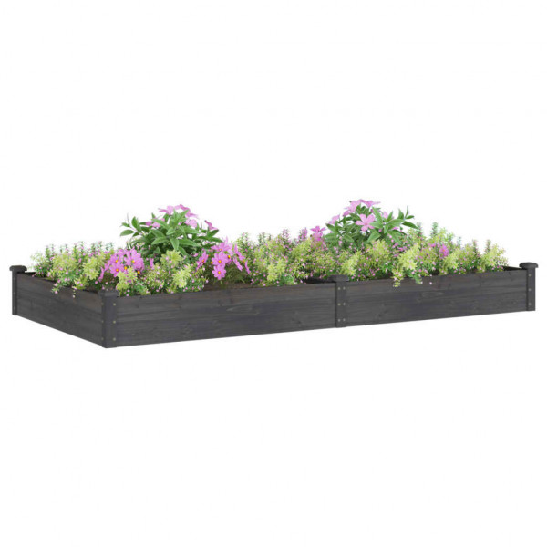 Jardinera arriate con forro madera abeto gris 240x120x25 cm M 3