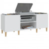 Mueble para discos madera contrachapada blanco 121x38x48 cm 4