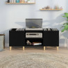 Mueble para discos madera contrachapada negro 121x38x48 cm 3