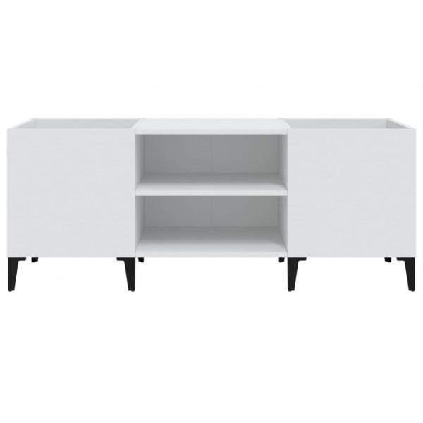 Mueble para discos madera contrachapada blanco 121x38x48 cm M 5