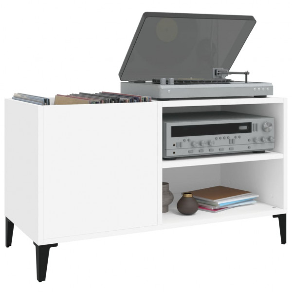 Mueble para discos madera contrachapada blanco 84.5x38x48 cm M 4