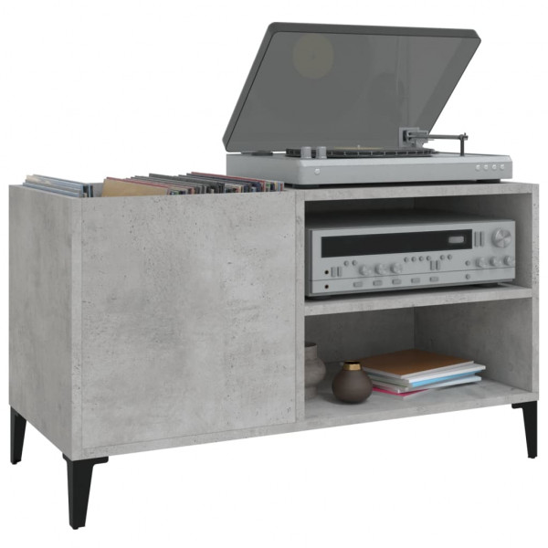 Mueble discos madera contrachapada gris hormigón 84.5x38x48 cm M 4