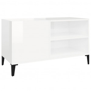 Mueble discos madera contrachapada blanco brillo 84.5x38x48 cm H