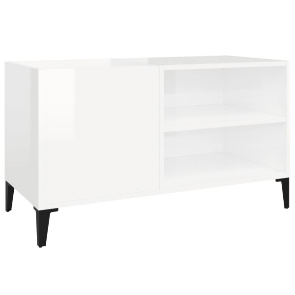 Mueble discos madera contrachapada blanco brillo 84.5x38x48 cm M 2