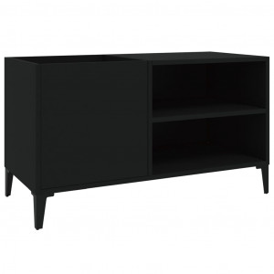 Mueble para discos madera contrachapada negro 84.5x38x48 cm H