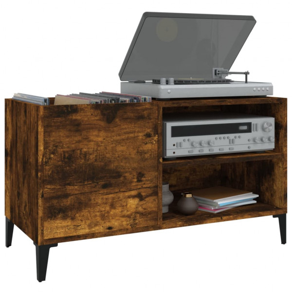 Mueble discos madera contrachapada roble ahumado 84.5x38x48 cm M 4