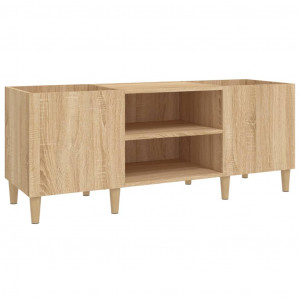 Mueble de discos contrachapada roble sonoma 121x38x48 cm H