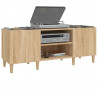 Mueble de discos contrachapada roble sonoma 121x38x48 cm 4